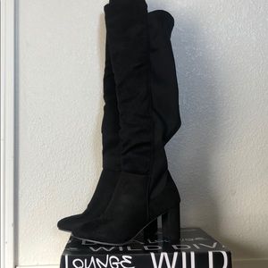 Faux suede boots